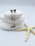 Convertible Tahitian Keshi pearl earrings heart-shaped studs detachable drops 925 sterling silver white stone starfish styling