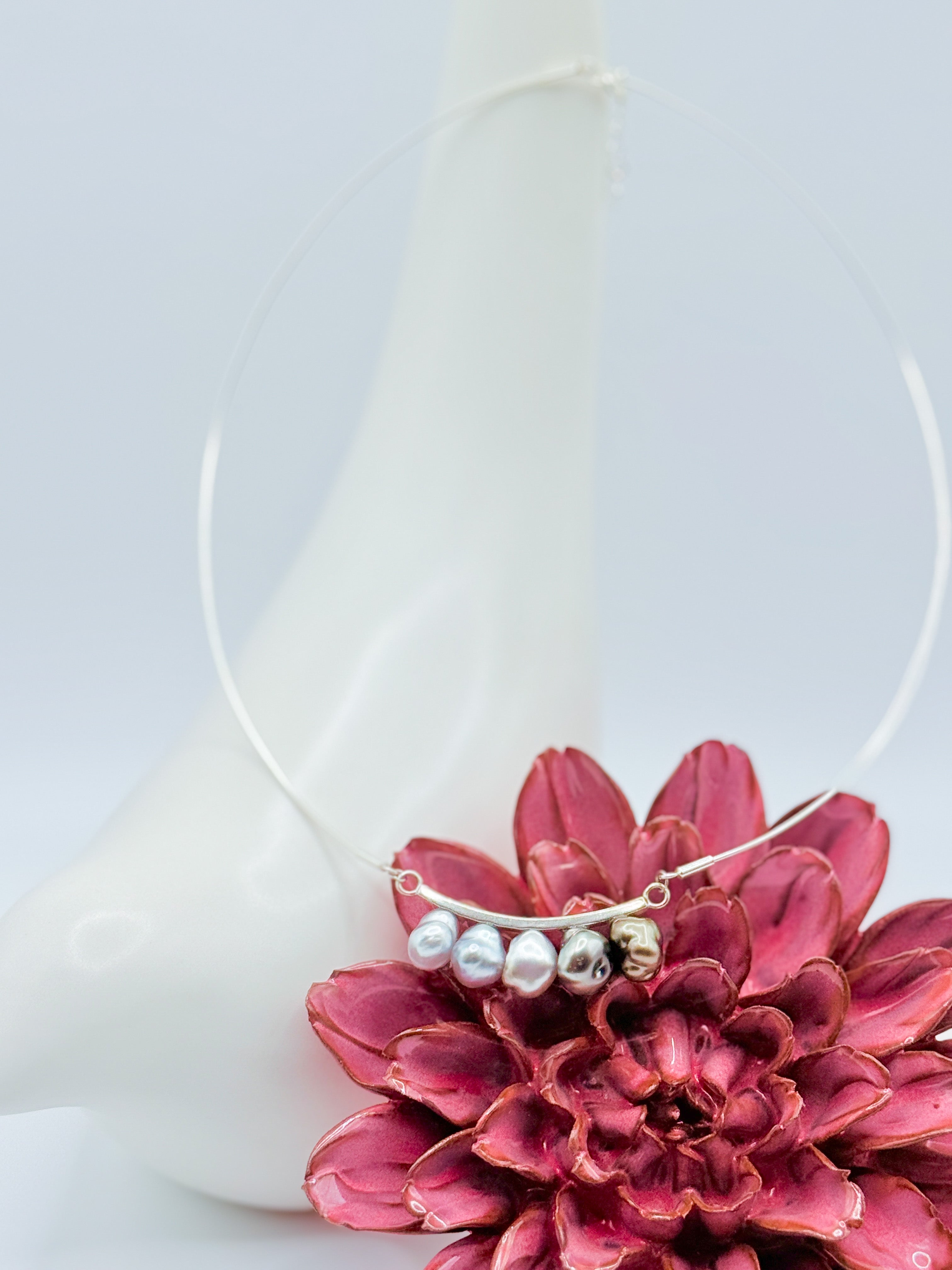 styling view of the necklace against different background